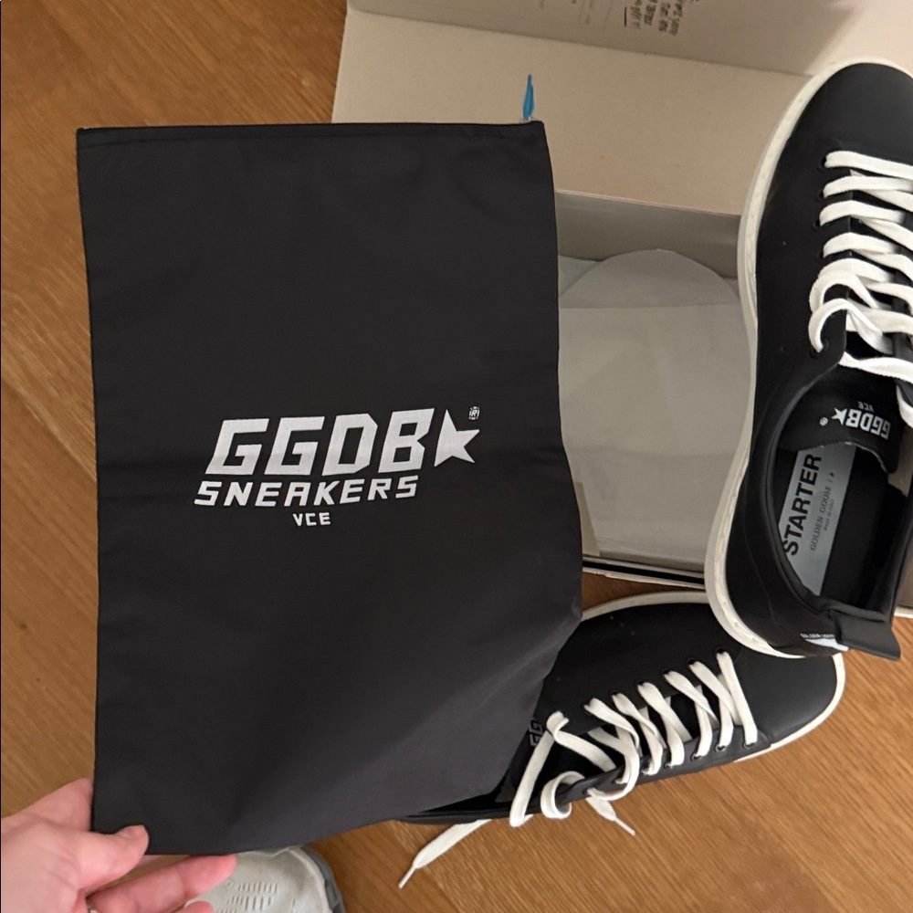 Mens Golden Goose Sneakers Starter Col A4 Black-White Sole 43 - Picture 3 of 12